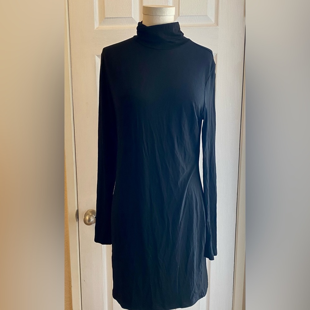 Women's Long Sleeve Turtleneck Dress Slim Fit Bodycon T Shirt Dress